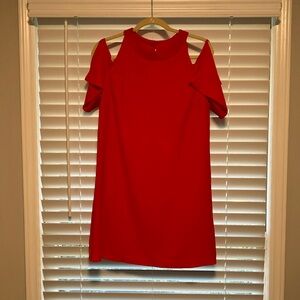 Elegant Red Cold Shoulder Dress